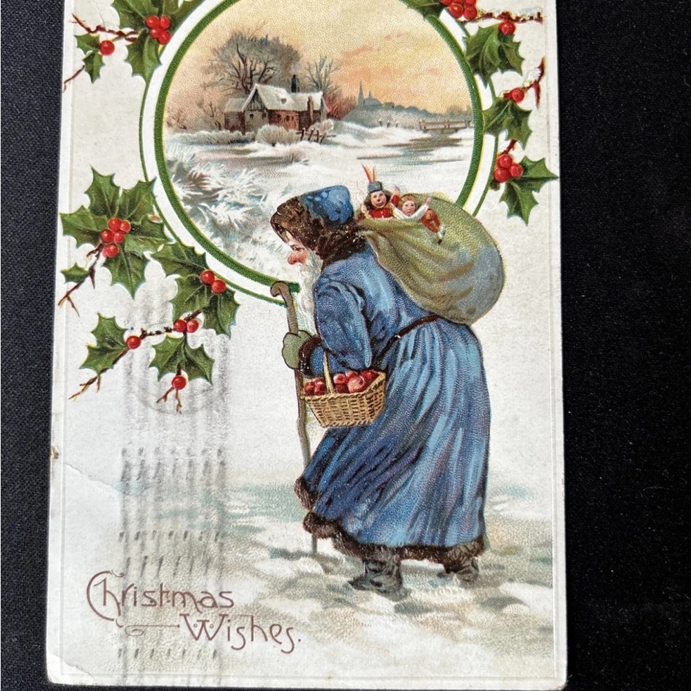 Vintage Christmas 1909  old german Claus  POSTCARD great condition